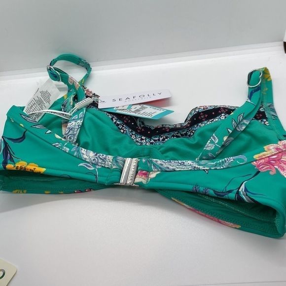 NWT Seafolly Water Green DD Cup Bralette Evergreen (USA 4) - Picture 4 of 6